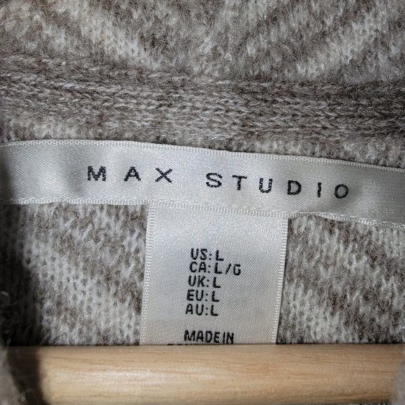 Max Studio Hooded Cardigan Acrylic/Poly/Wool/Spandex- Size Large - Like New - Picture 4 of 4